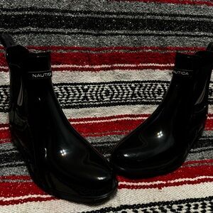 Nautica Women's Glossy Black Rain Boots